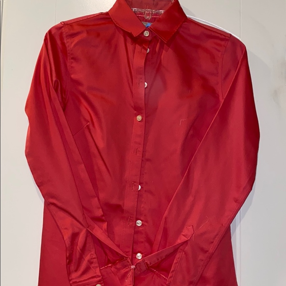 Coral button down